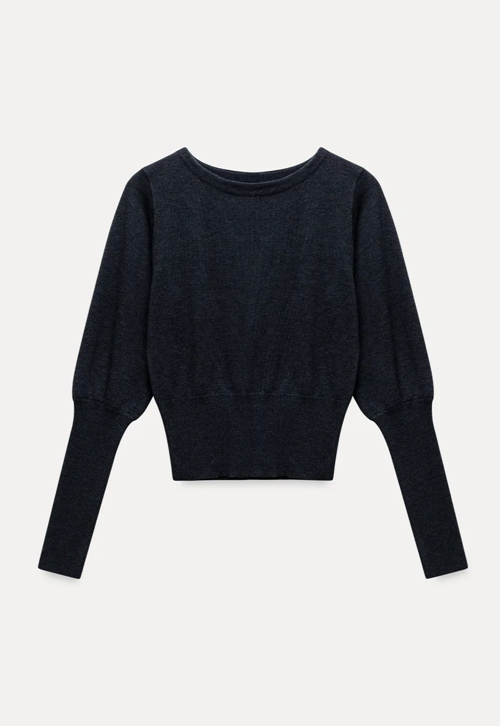 Casual Basic Knitwear, Classic Round Neck Long Sleeve Top