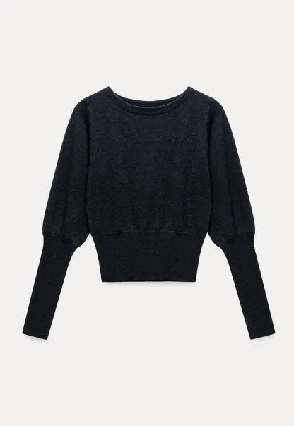 Casual Basic Knitwear, Classic Round Neck Long Sleeve Top