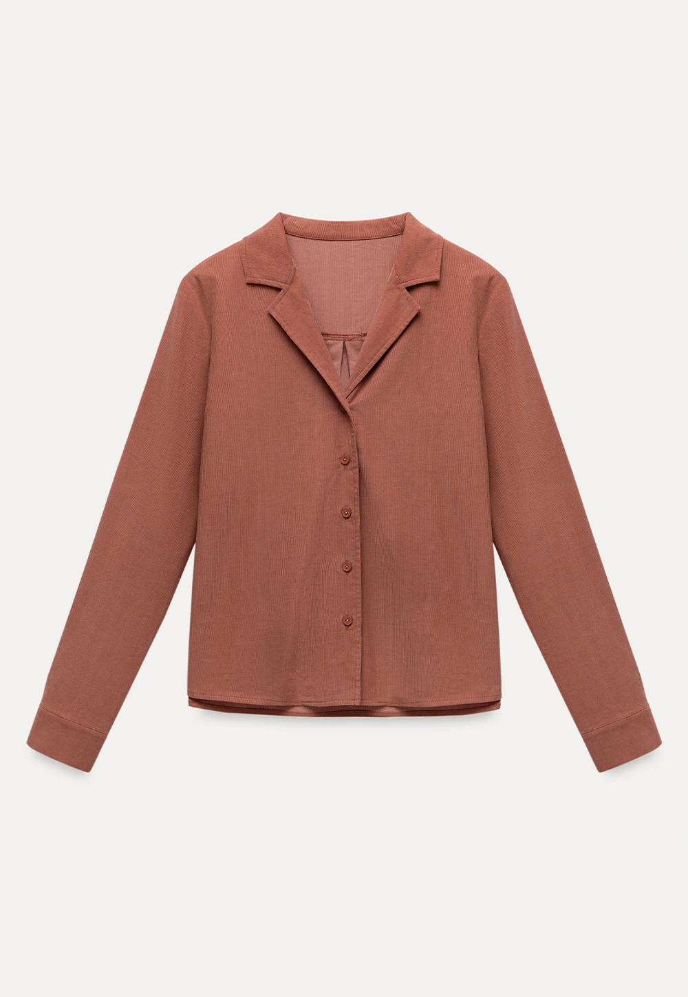 Womens Classic Lapel Collar Long Sleeve Blouse