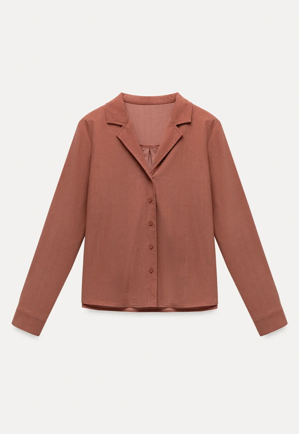 Womens Classic Lapel Collar Long Sleeve Blouse