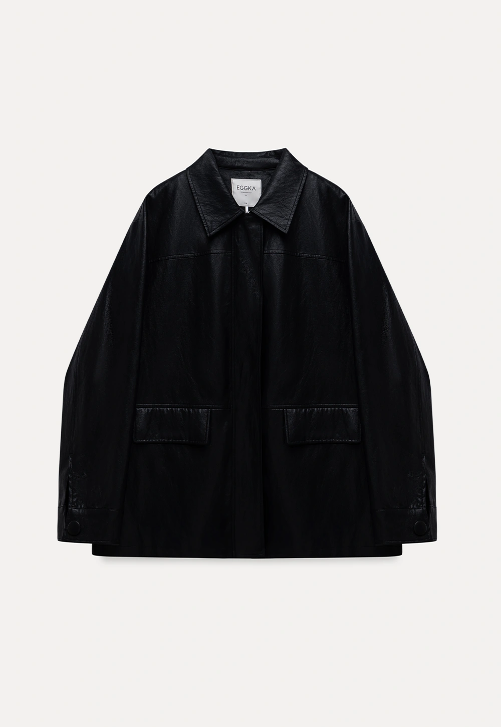 Womens Black Faux Leather Jacke