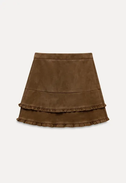 Ruffle Hem A-Line Mini Skirt