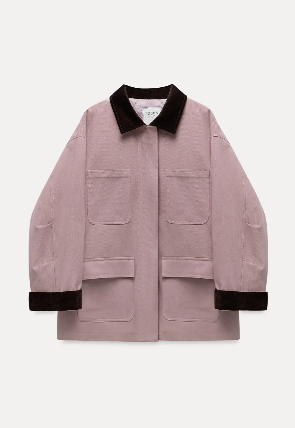 Contrast Collar Pocket Jacket