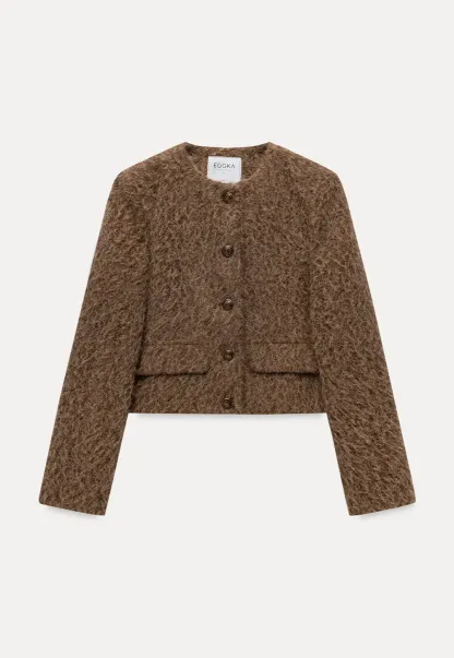 Fuzzy Button Up Jacket