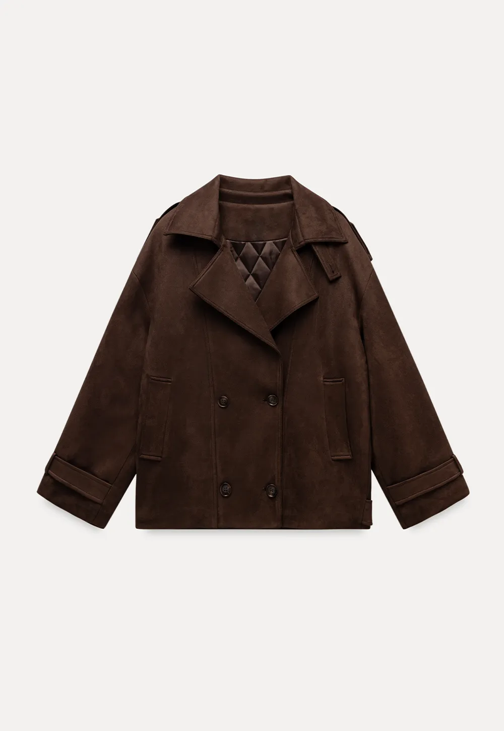 Double Breasted Suede Coat