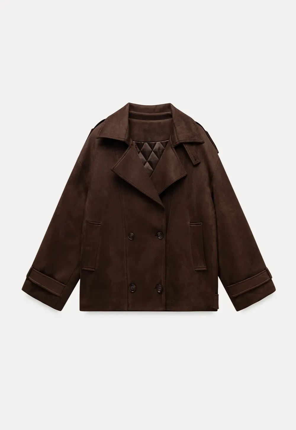 Double Breasted Suede Coat