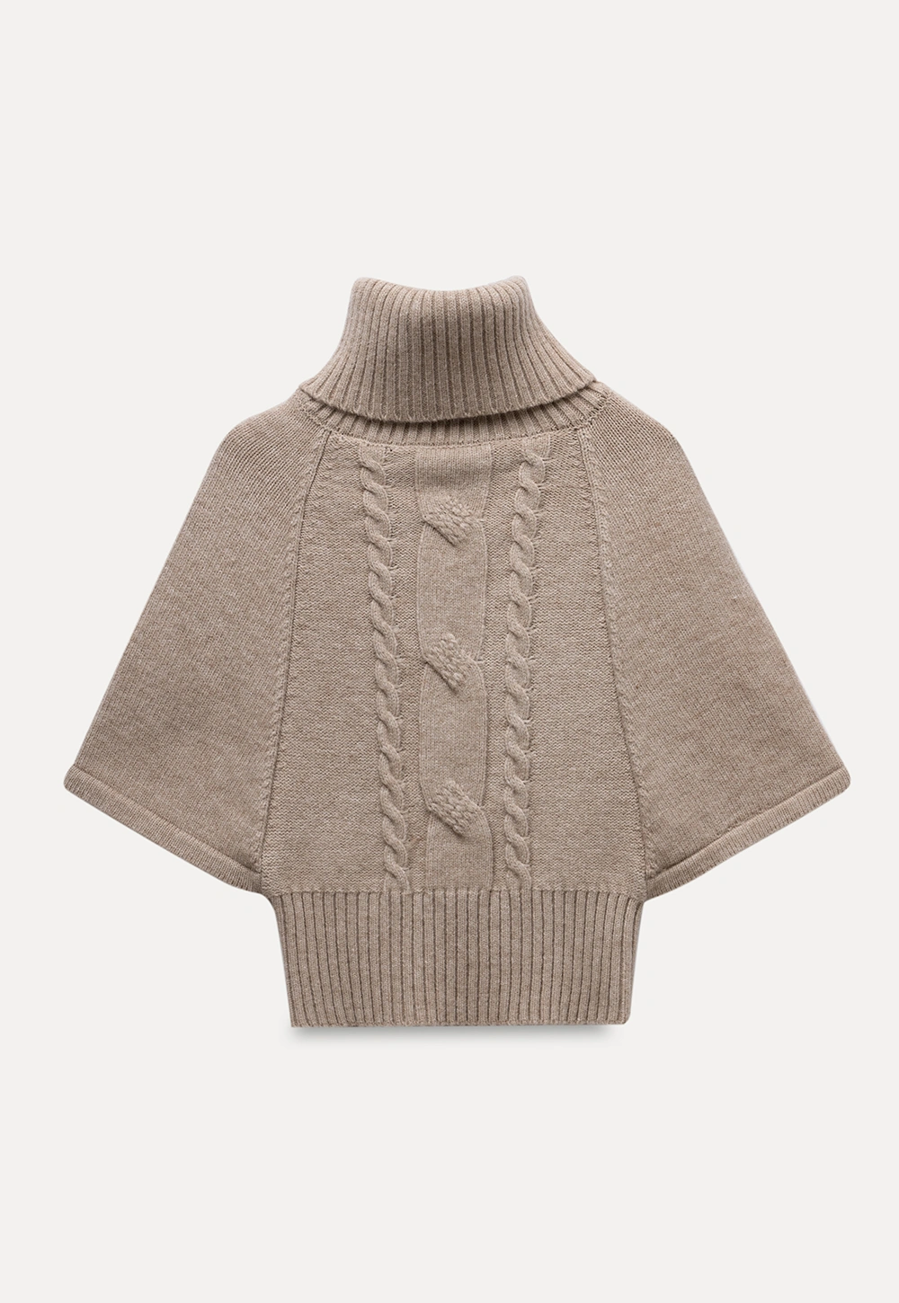Elegant Cable Knit Turtleneck Wrap