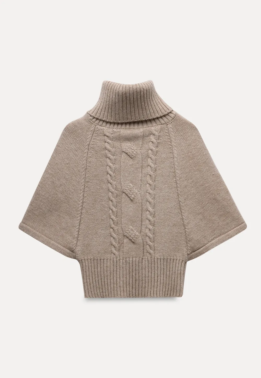 Elegant Cable Knit Turtleneck Wrap