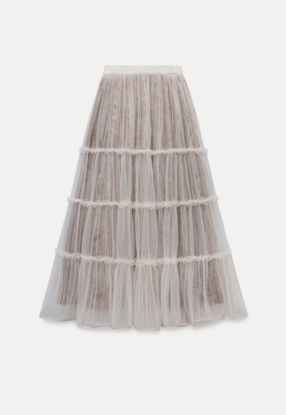 Women Romantic Layered Tulle Midi Skirt