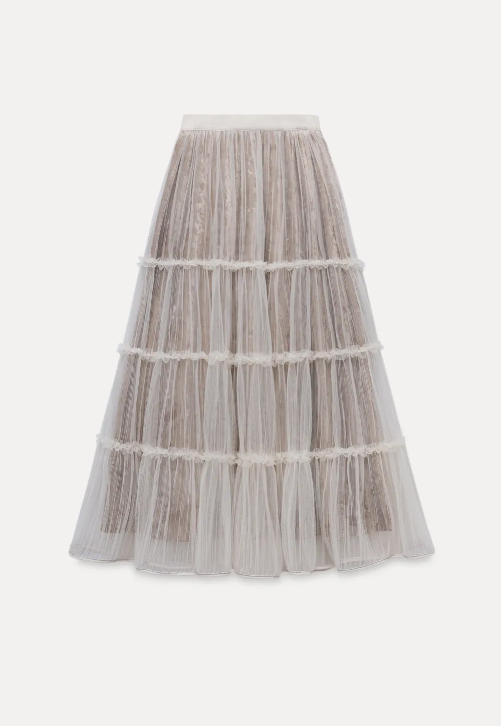 Women Romantic Layered Tulle Midi Skirt