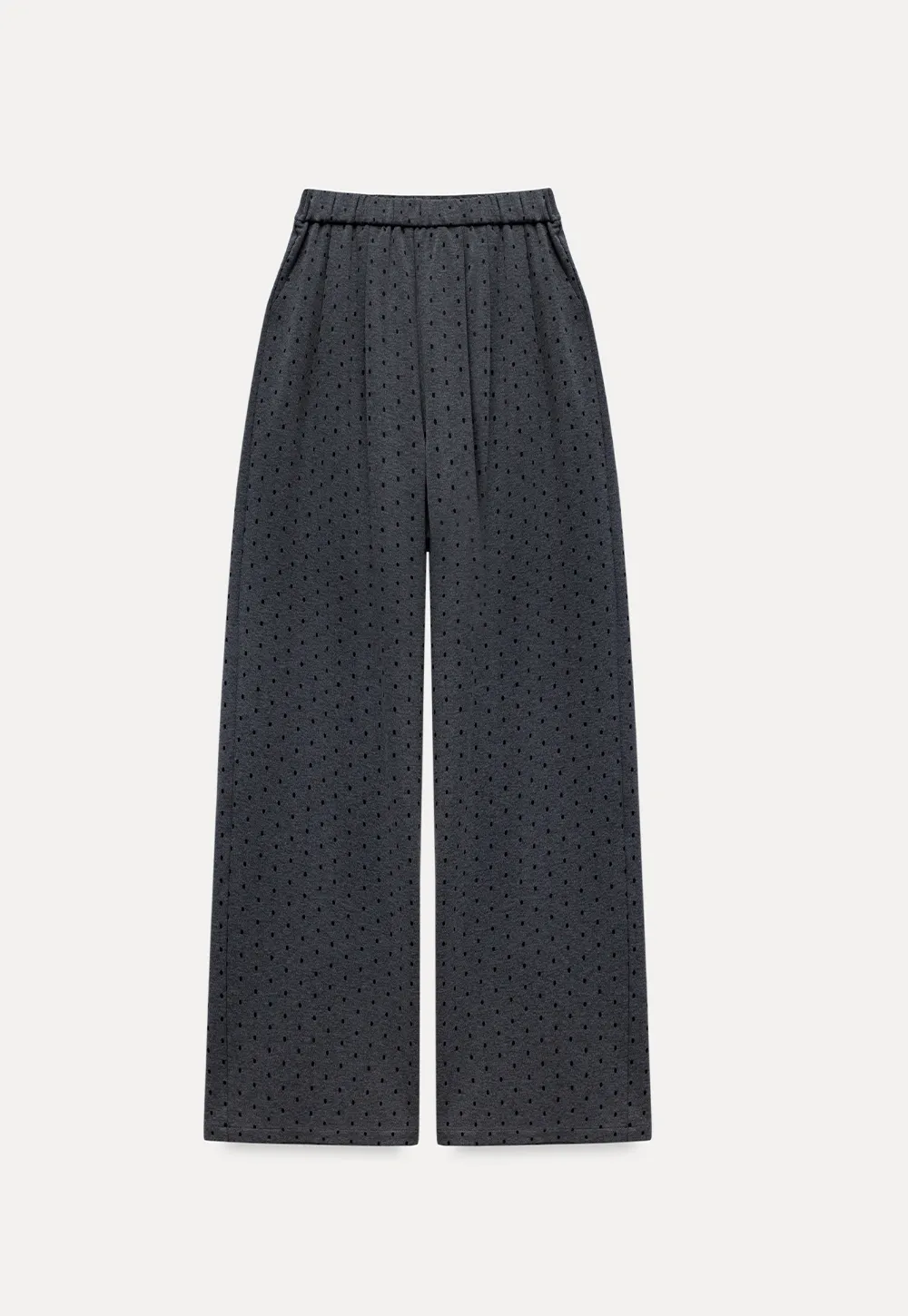 Women High Waist Wide Leg Pants Loose Fit Polka Dot Trousers