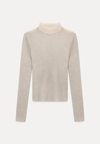 Women’s Ribbed Knit Turtleneck Sweater Top