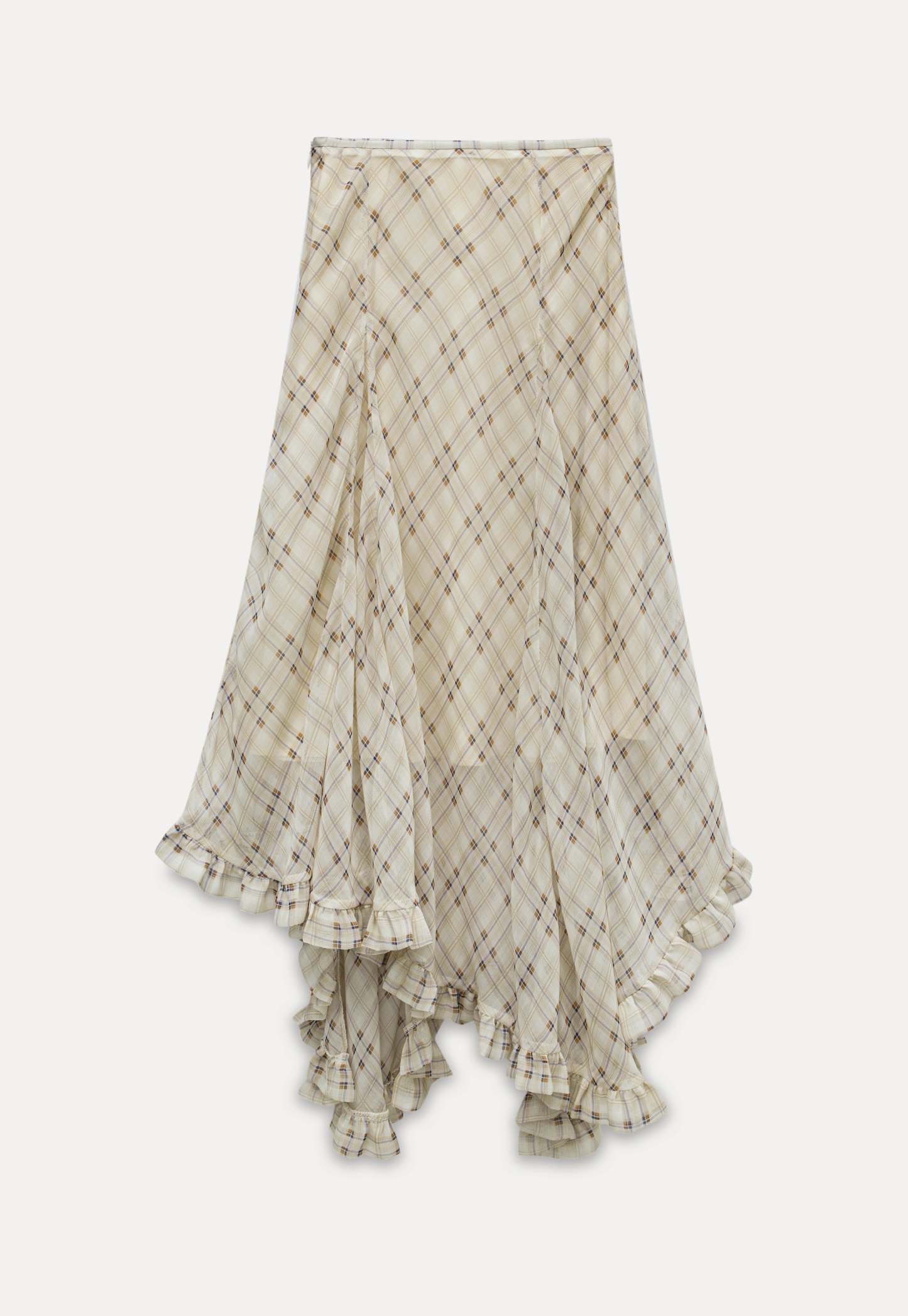 Women's Ruffled Asymmetric Midi Skirt