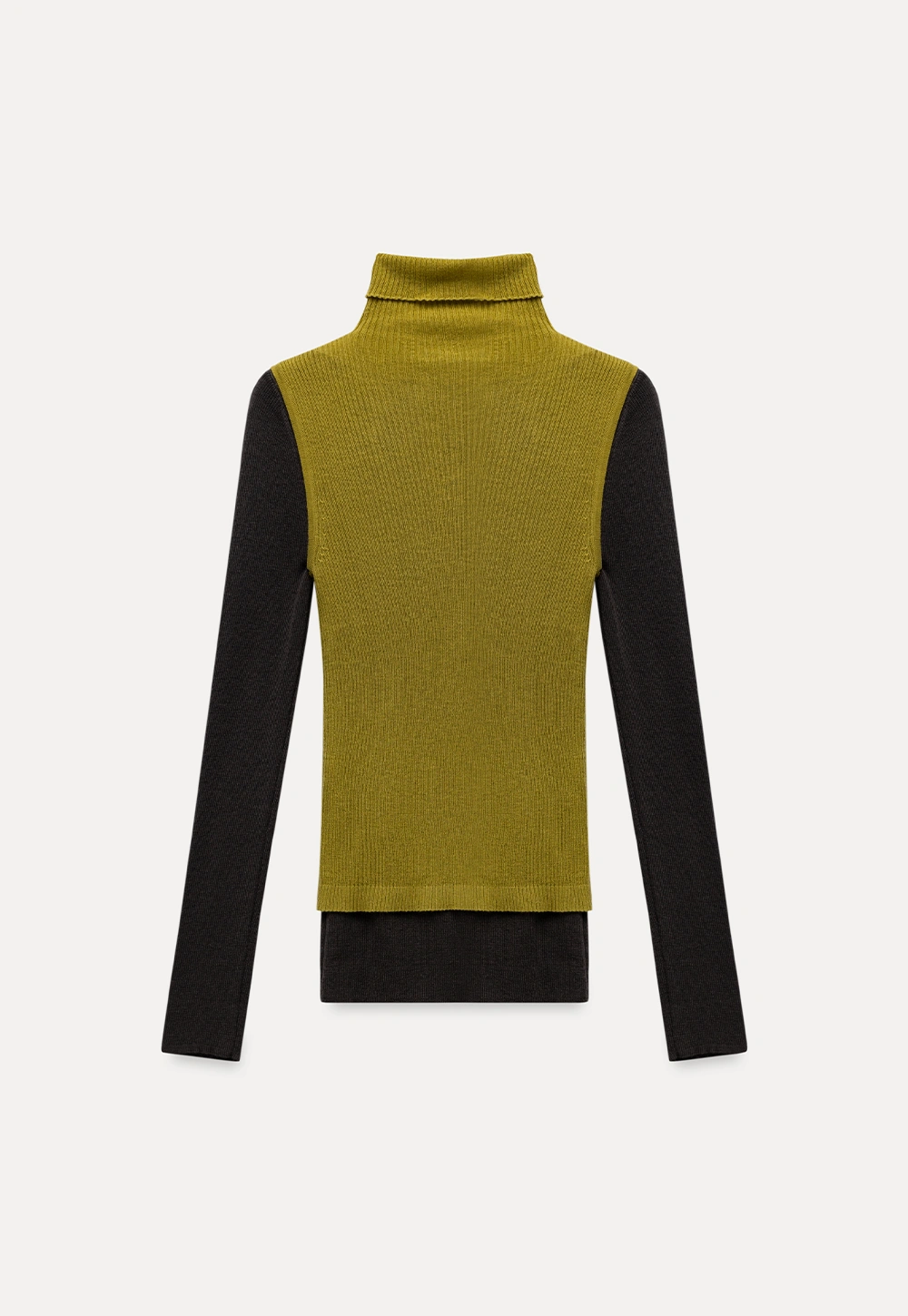Womens Color Block Turtleneck Knit Top
