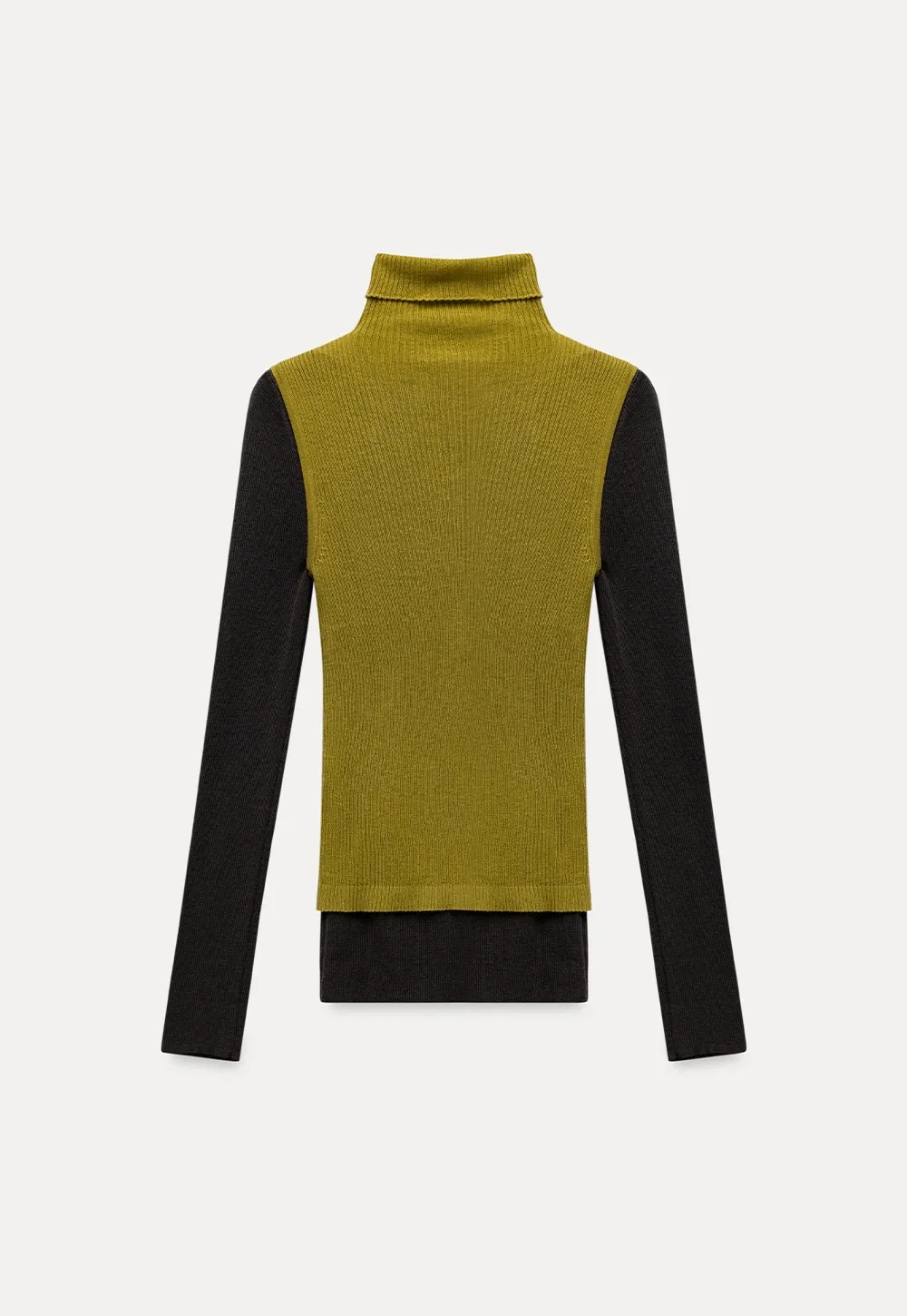 Womens Color Block Turtleneck Knit Top