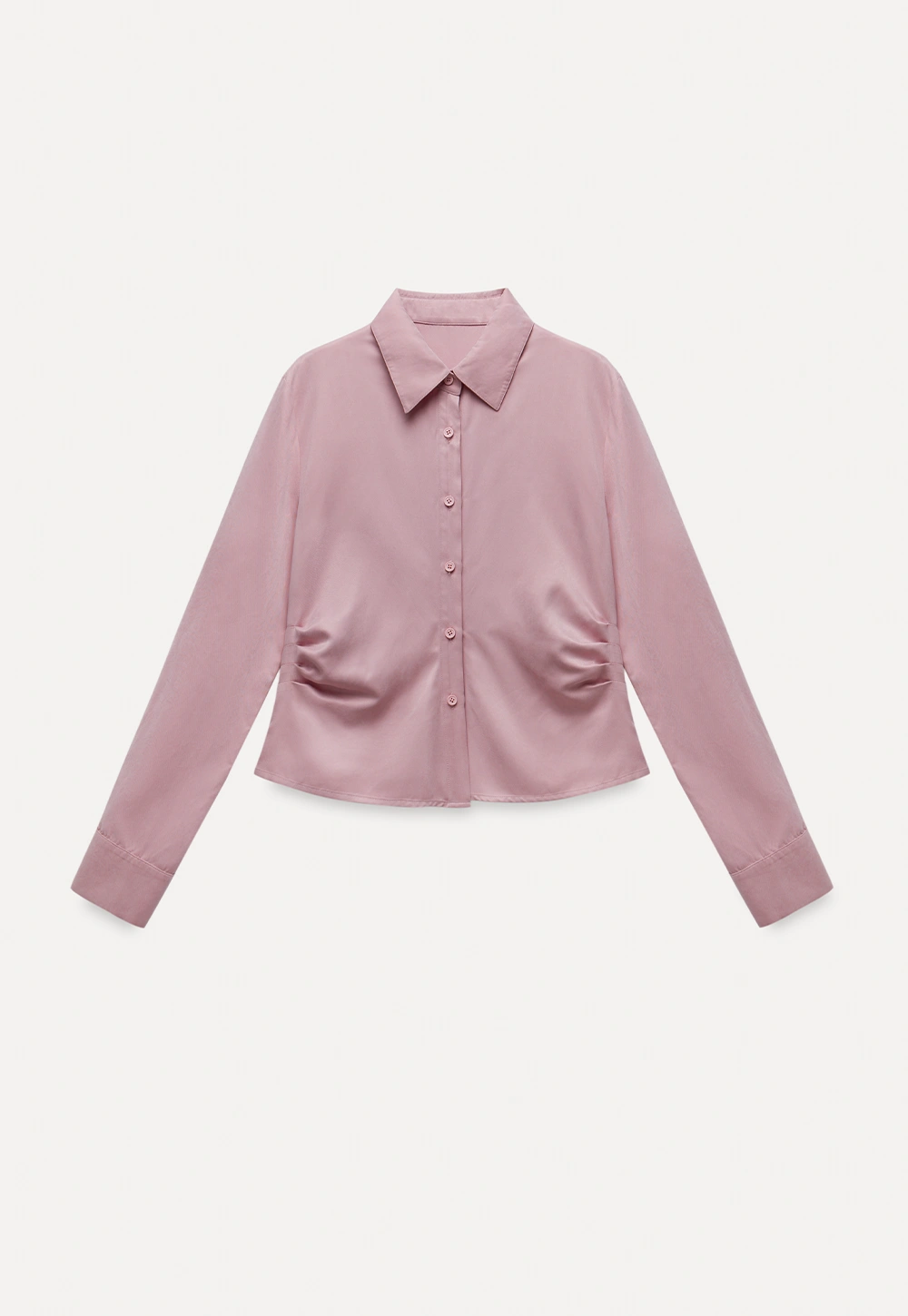 Women Satin Button Up Blouse