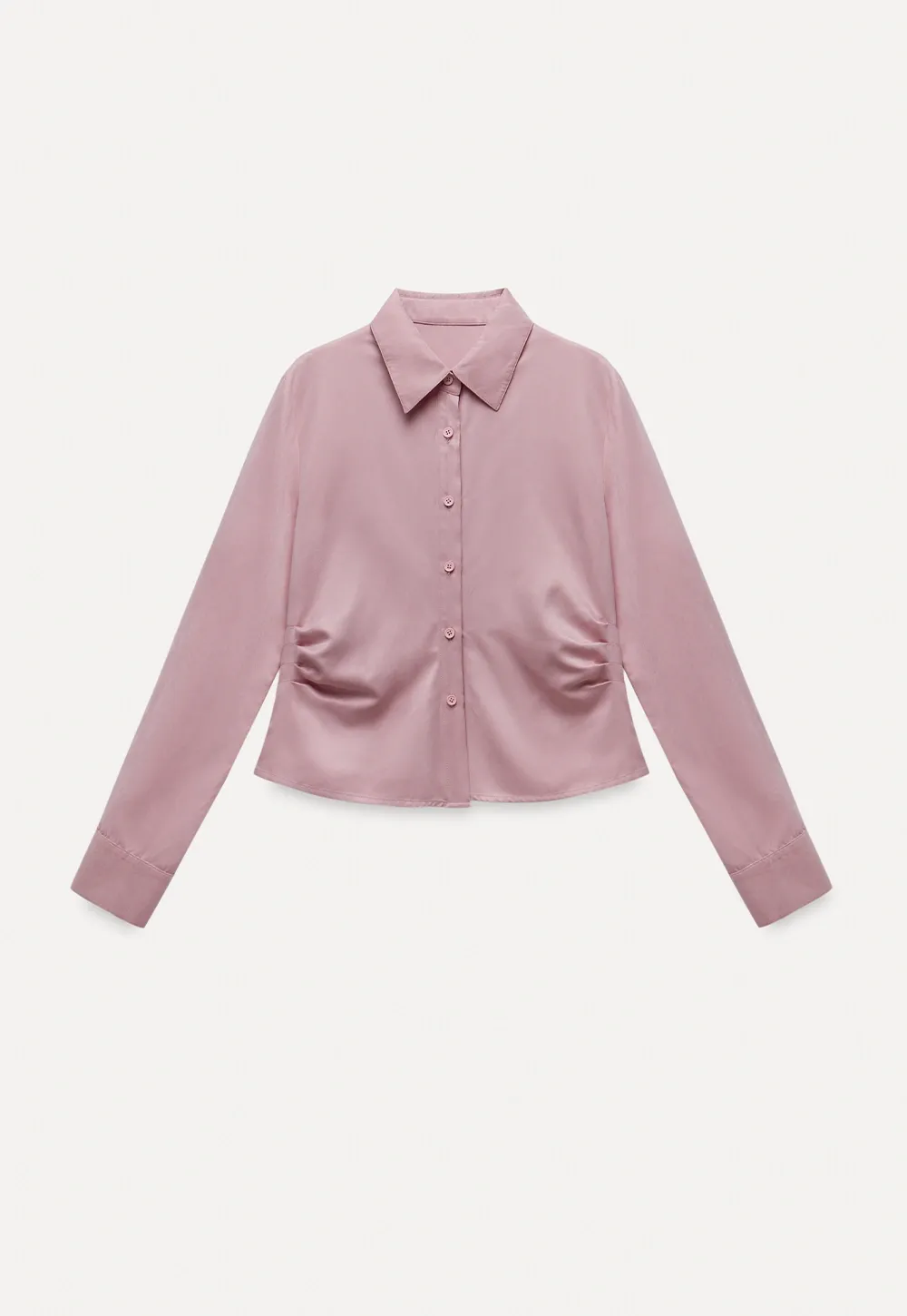 Women Satin Button Up Blouse