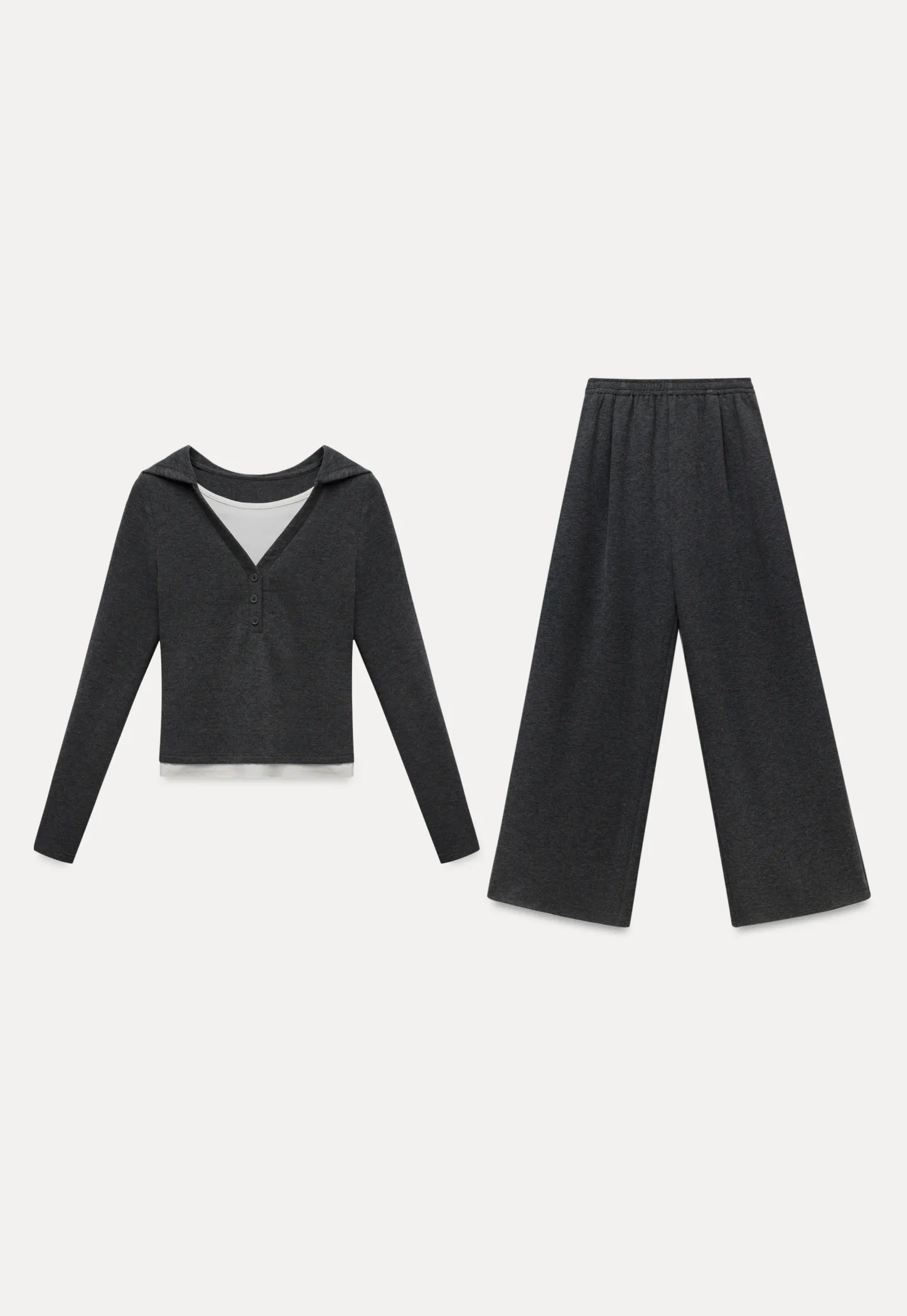 Women Knit Two Piece Set V Neck Long Sleeve Pullover and Pants