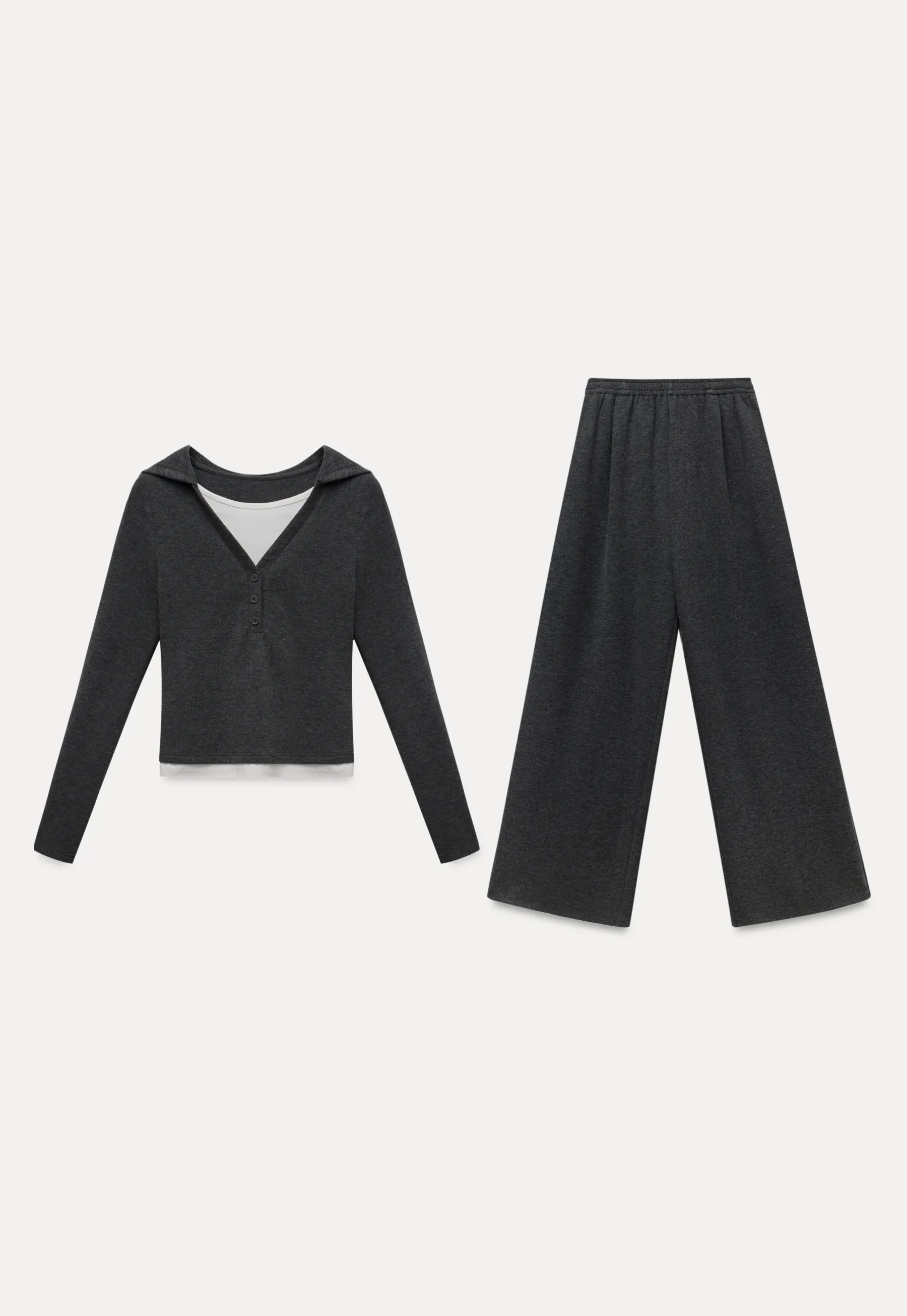 Women Knit Two Piece Set V Neck Long Sleeve Pullover and Pants