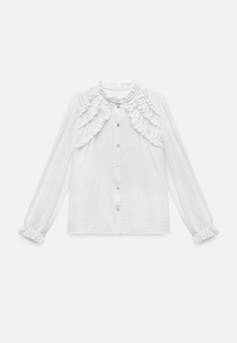 Ruffled Detail Button Up Blouse