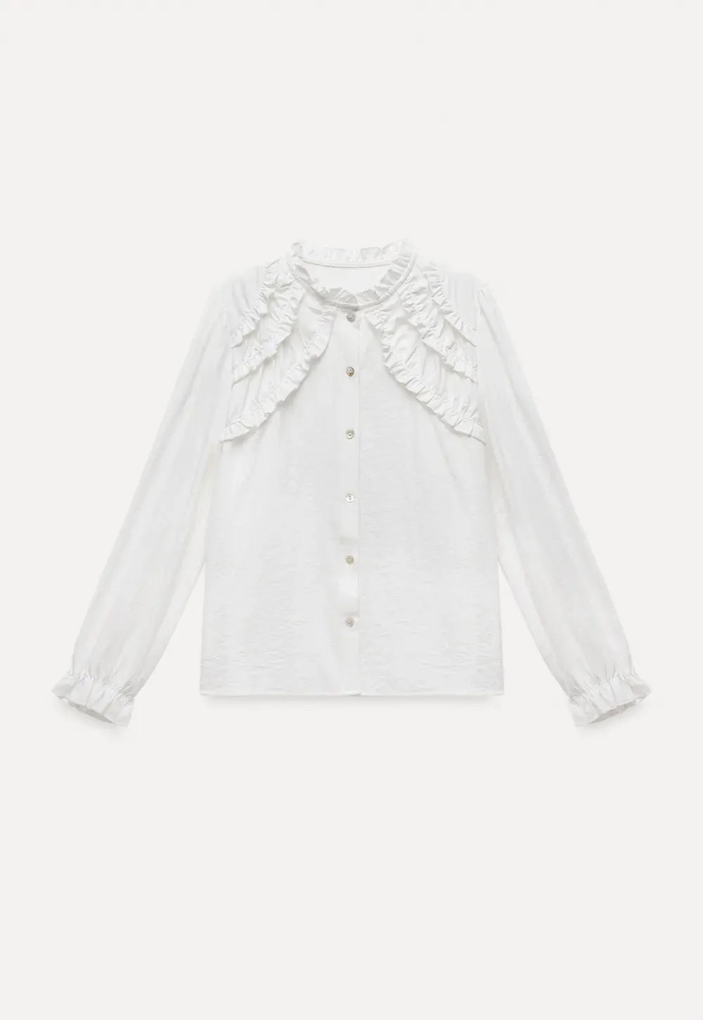 Ruffled Detail Button Up Blouse