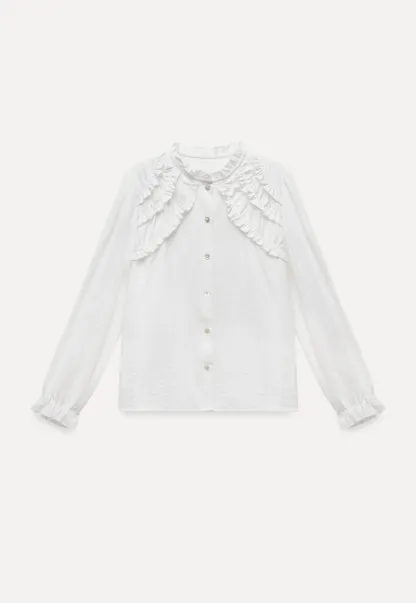 Ruffled Detail Button Up Blouse