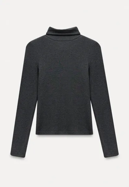 Women Soft Knit Turtleneck Slim Fit Shirt