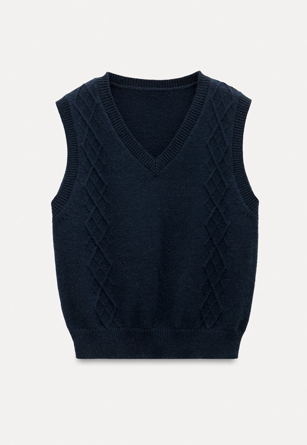 Women Vintage V Neck Knit Sleeveless Sweater