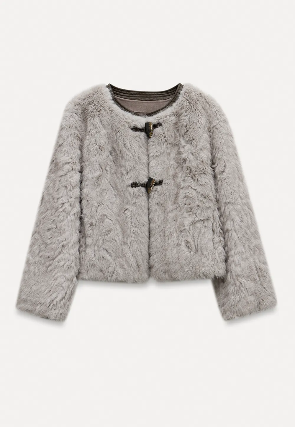 Toggle Closure Faux Fur Jacket