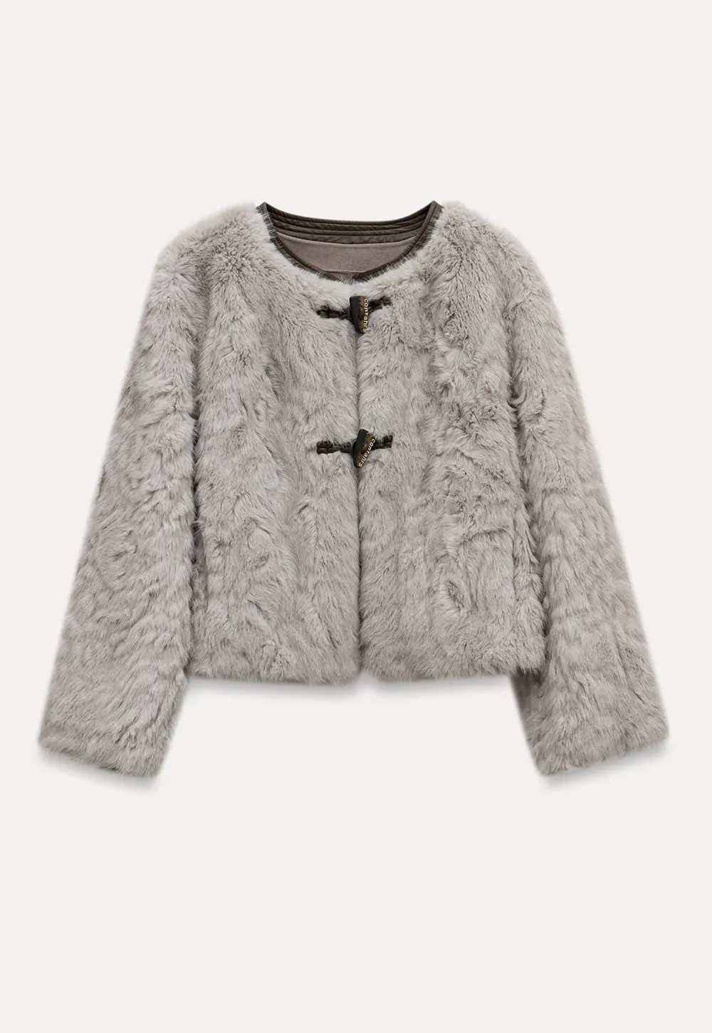 Toggle Closure Faux Fur Jacket