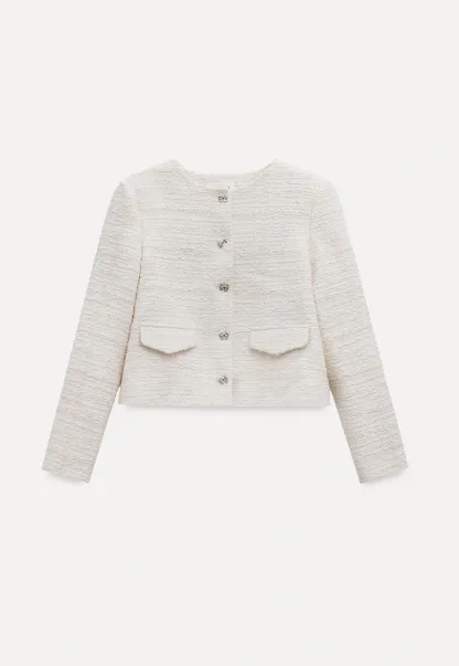 Women Elegant Tweed Skirt Suit Set with Crop Jacket