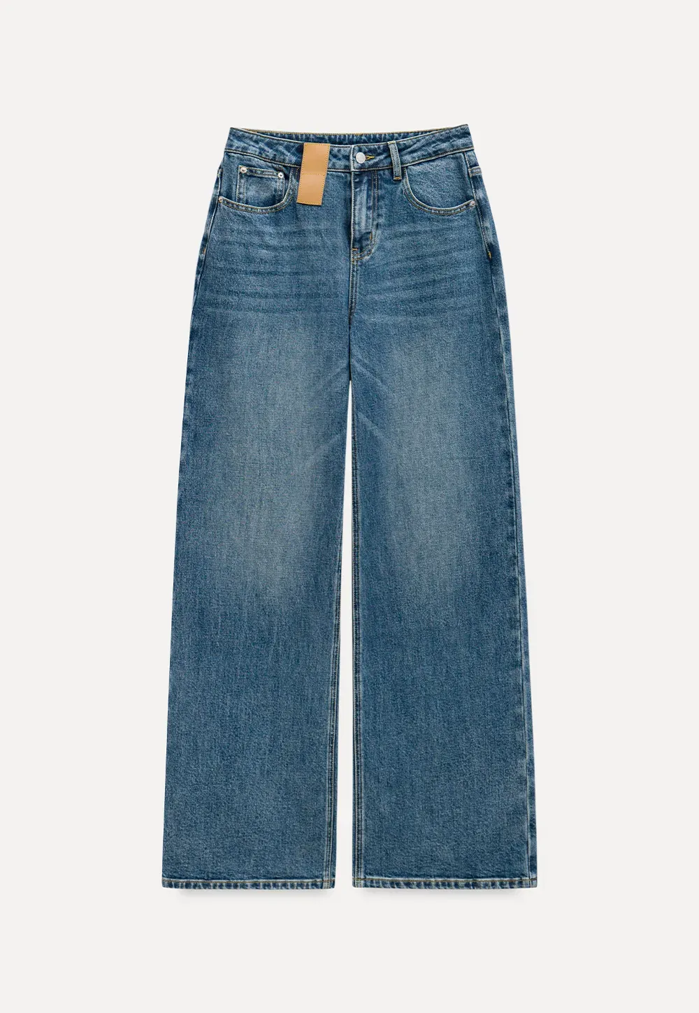 Vintage Wash Wide-Leg Jeans