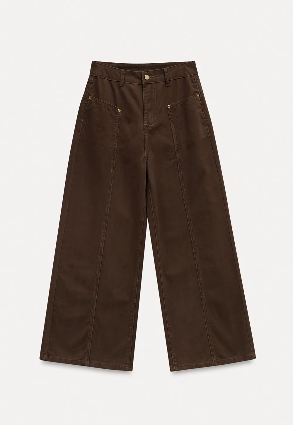 High-Waist Wide-Leg Utility Pants