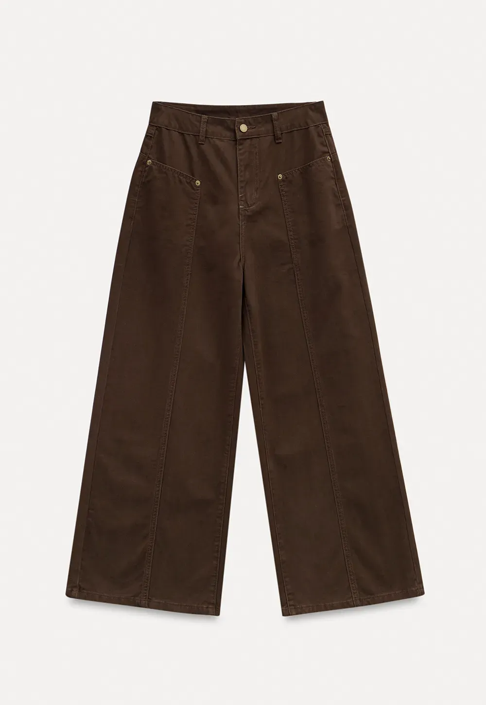 High-Waist Wide-Leg Utility Pants