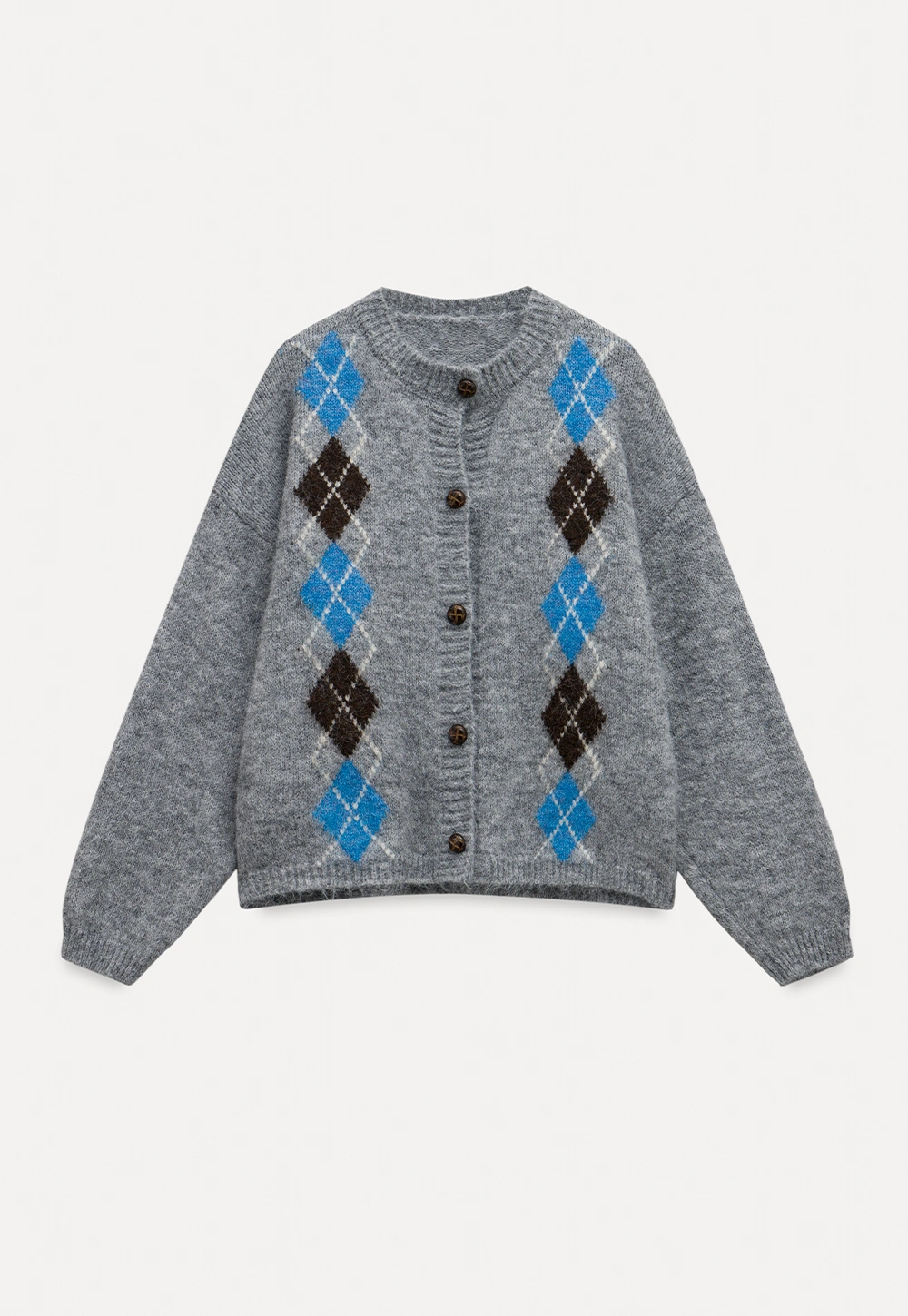 Argyle Knit Cardigan