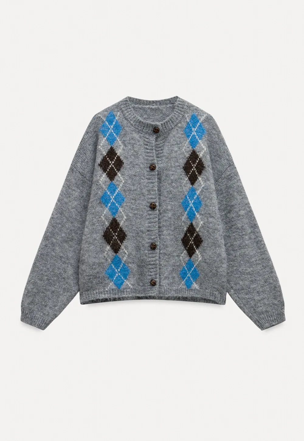 Argyle Knit Cardigan