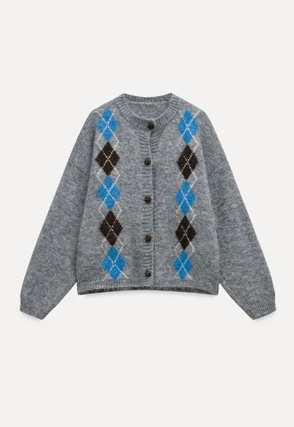 Argyle Knit Cardigan
