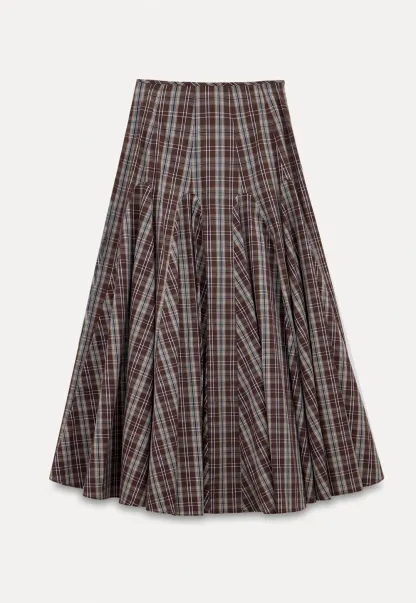 Vintage Plaid High Waist Maxi Skirt