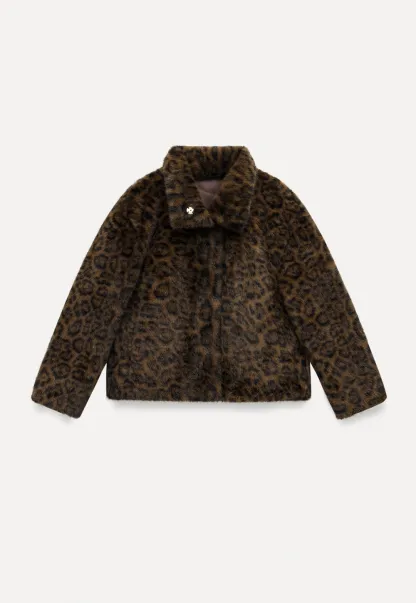 Vintage Faux Fur Leopard Jacket Women
