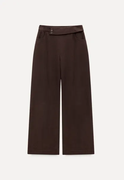 High Waist Corduroy Wide Leg Pants