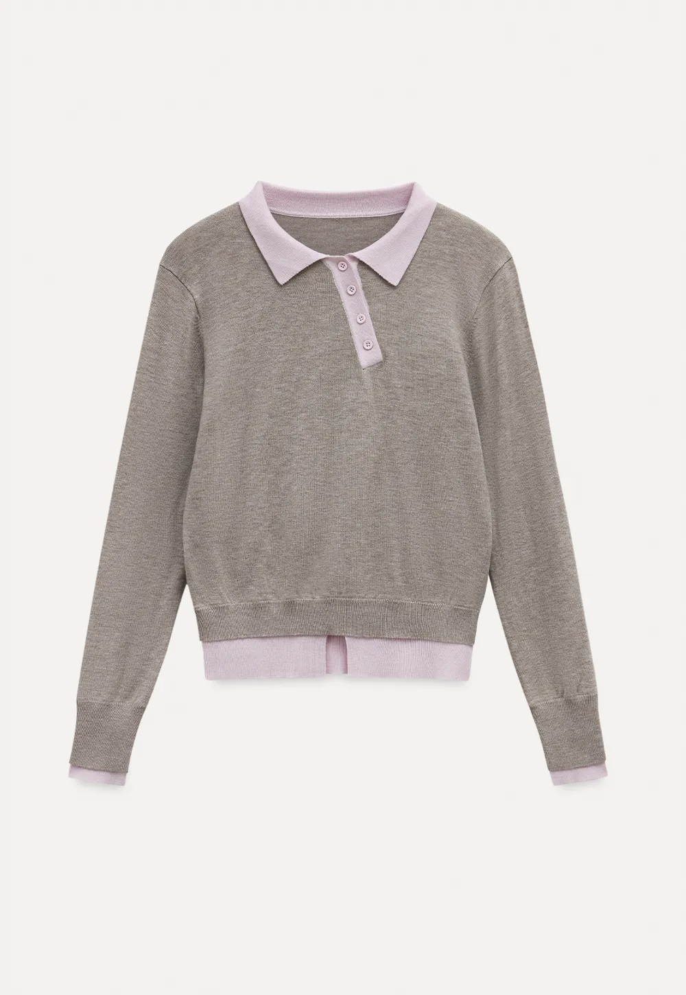 Contrast Collar Knit Top