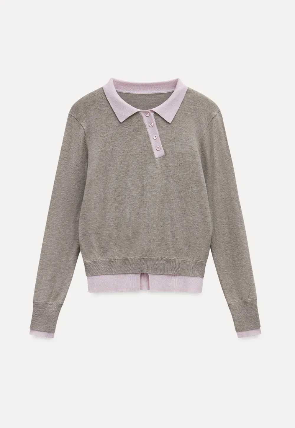 Contrast Collar Knit Top