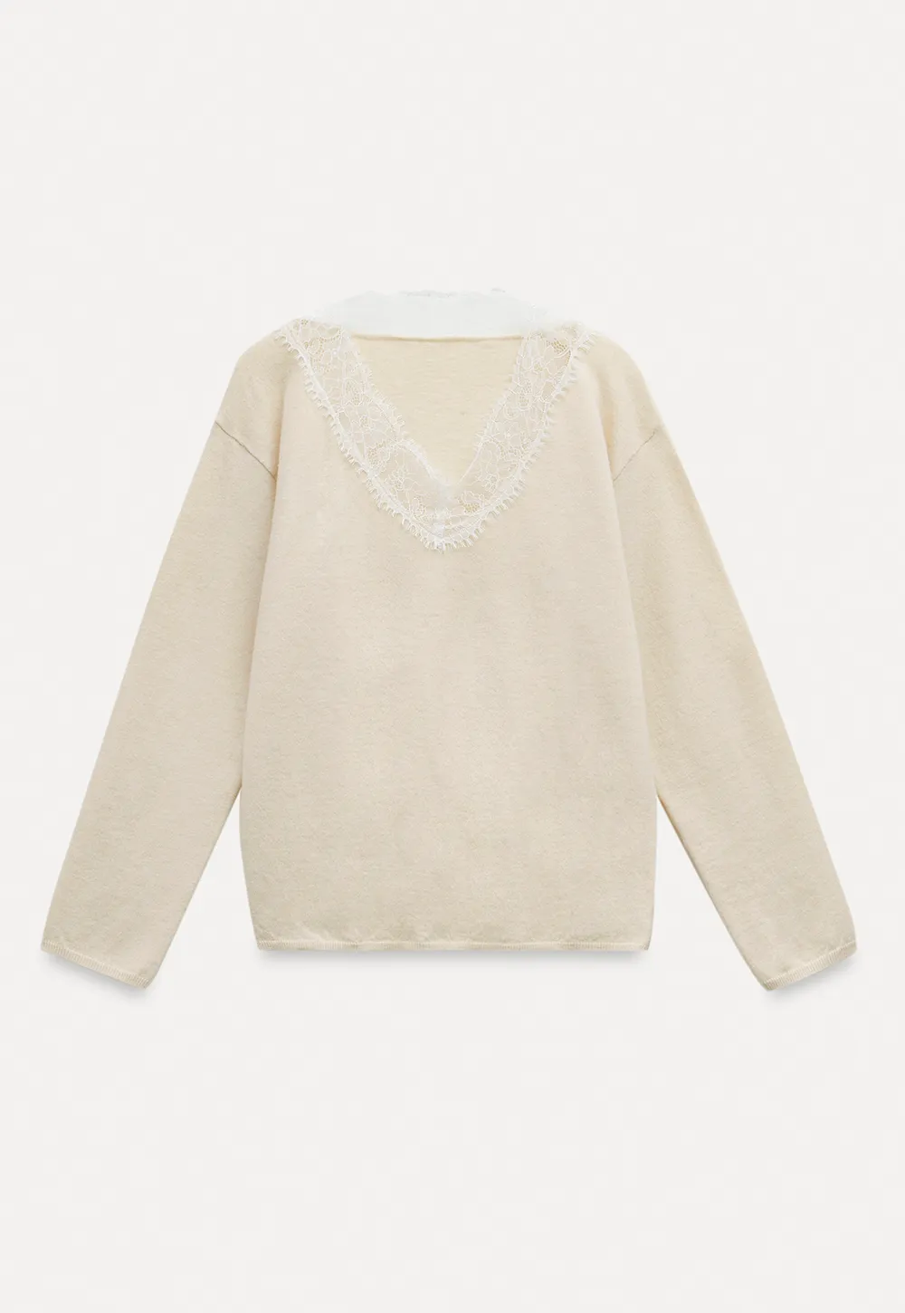 Lace Trim Fleece Top