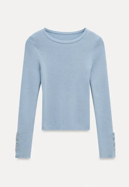Basic Ribbed Knit Top Women Long Sleeve Pullover