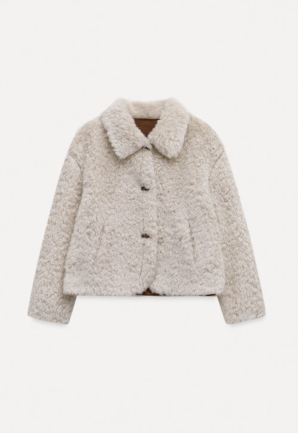 Women Faux Shearling Jacket Short Teddy Coat Winter