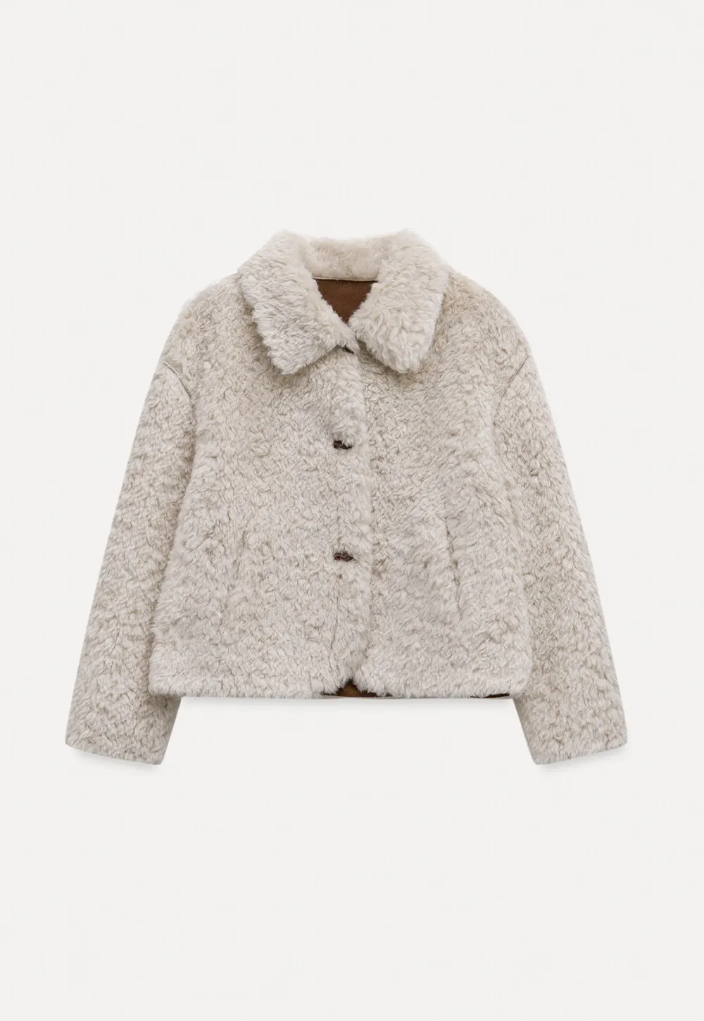 Women Faux Shearling Jacket Short Teddy Coat Winter
