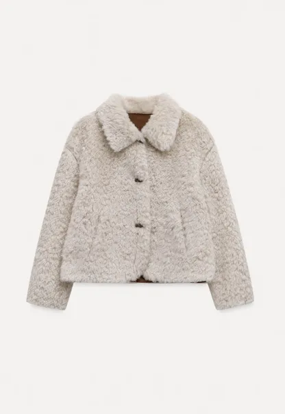 Women Faux Shearling Jacket Short Teddy Coat Winter