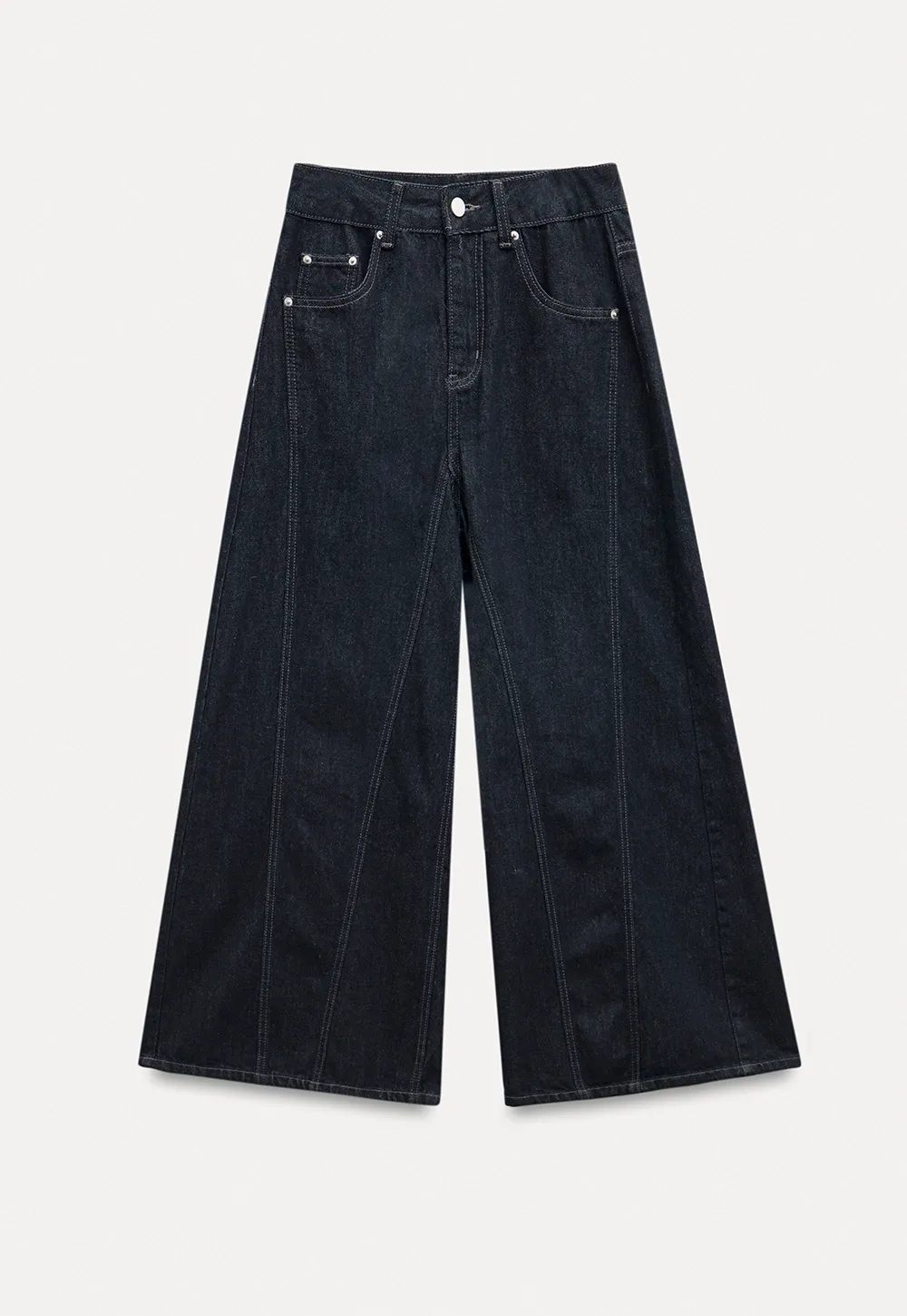 Women High Waist Wide Leg Denim Jeans Pants