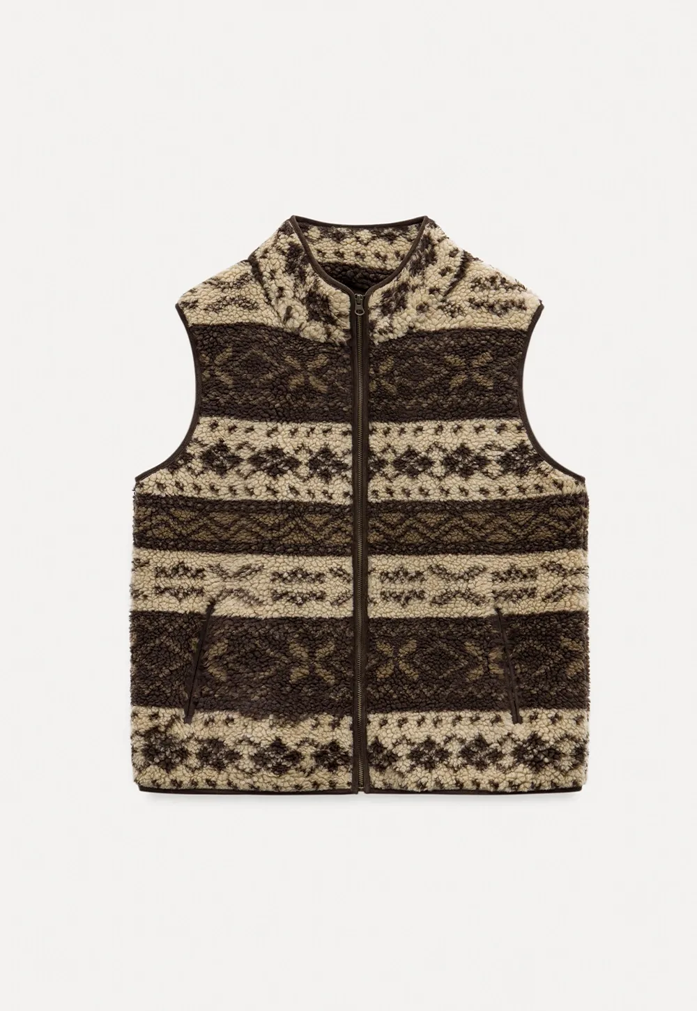 Vintage Fleece Vest Women Zip Up Sherpa Warm