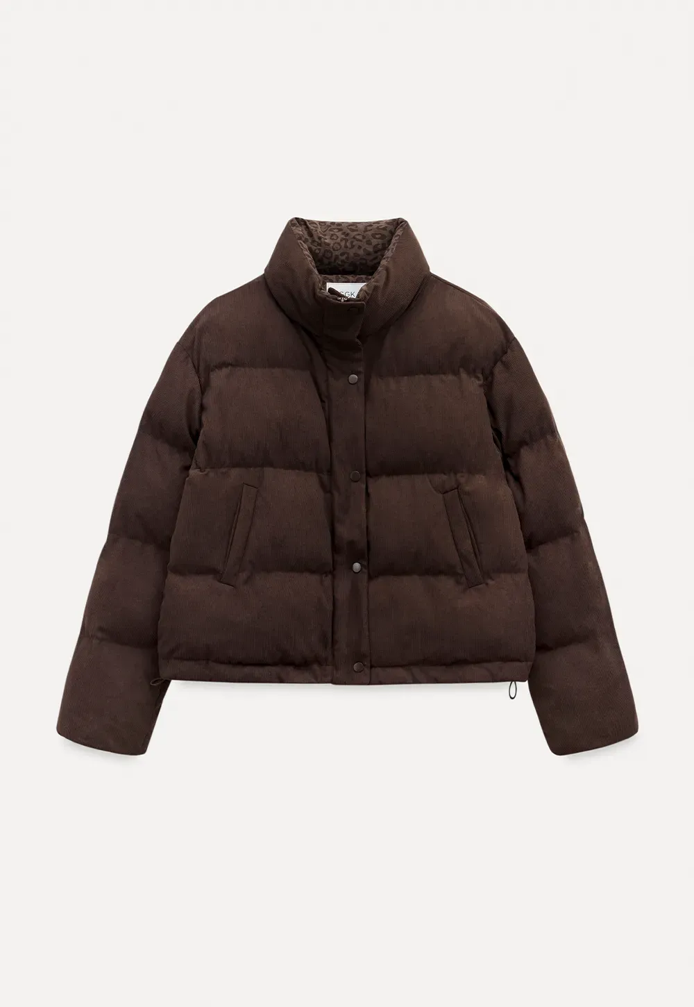 Short Puffer Jacket with High Neck